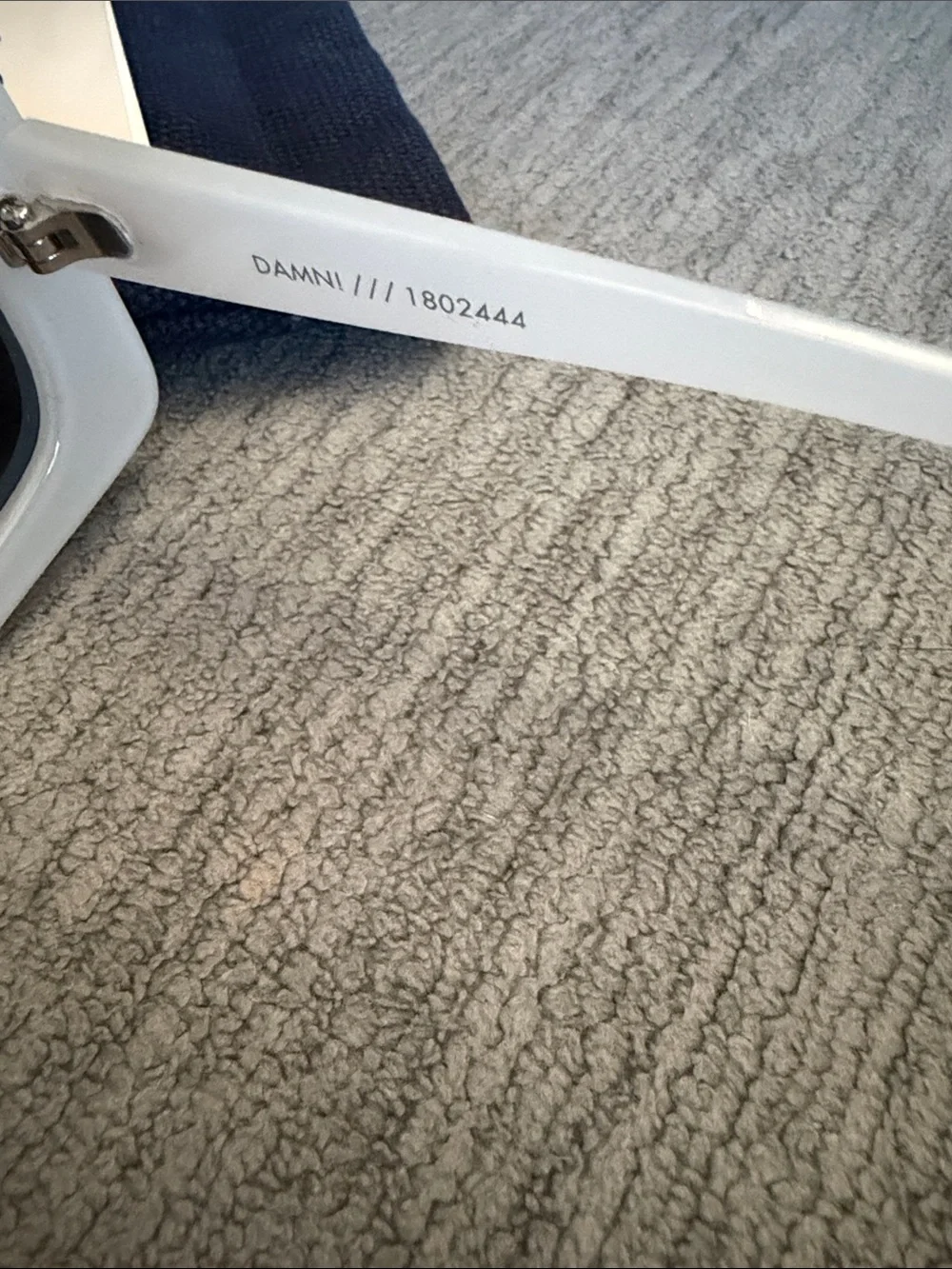 Le Specs White Rectangular Retro Sunglasses with Gray Lenses